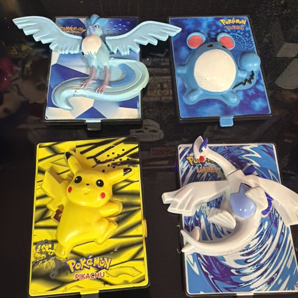 Vintage Pokemon Burger King 2000 3D Card Lot Pikachu Lugia Articuno Marill BK